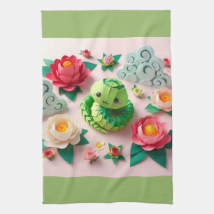 Cute Chinese New Year Snake 2025 KT1 Tea Towel