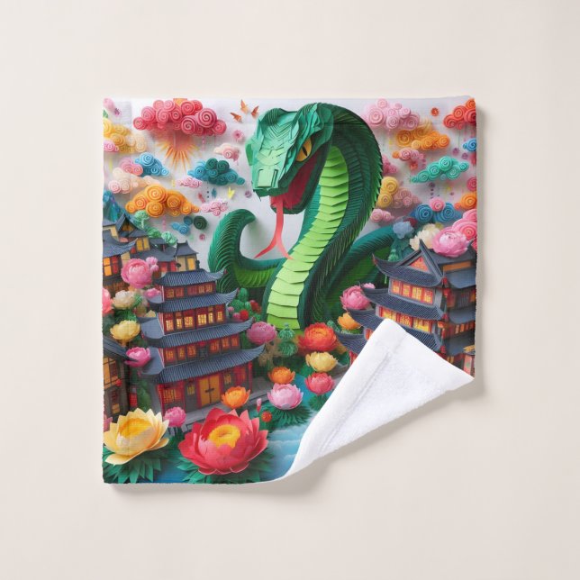 Cute Chinese New Year Snake 2025 WC5 Wash Cloth (Wash Cloth)
