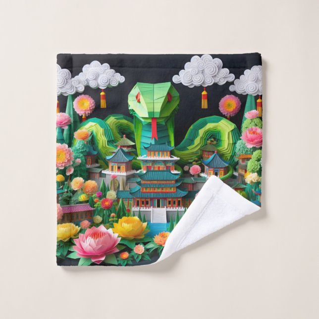 Cute Chinese New Year Snake 2025 WC8 Wash Cloth (Wash Cloth)