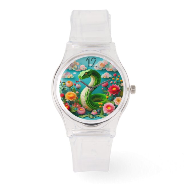 Cute Chinese New Year Snake Origami WGW3 Watch (Front)