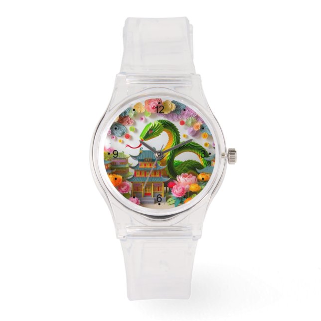 Cute Chinese New Year Snake Origami WGW7 Watch (Front)