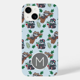 Cute Chinese Pandas Pattern Monogram Case-Mate iPhone 14 Case