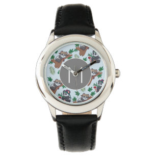 Cute Chinese Pandas Pattern Monogram Watch