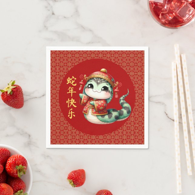 Cute Chinese Snake Chinese New Year Costume Paper Napkin (Insitu)