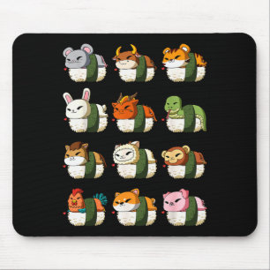 Cute Chinese Zodiac Animal Signs Lunar New Year Su Mouse Mat