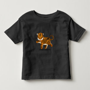 Cute Chinese Zodiac Tiger Black Toddler T-Shirt