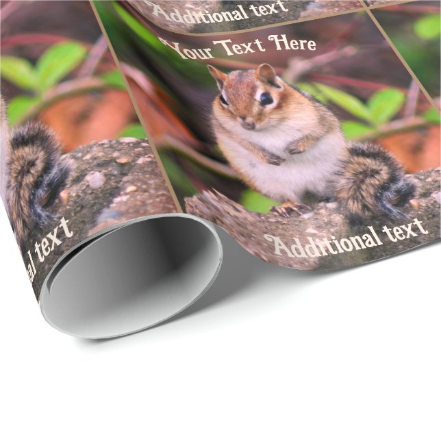 Cute Chipmunk Animal Nature Personalised Wrapping Paper (Roll Corner)