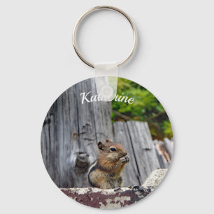 Cute Chipmunk Animal Photo Customizable Key Ring