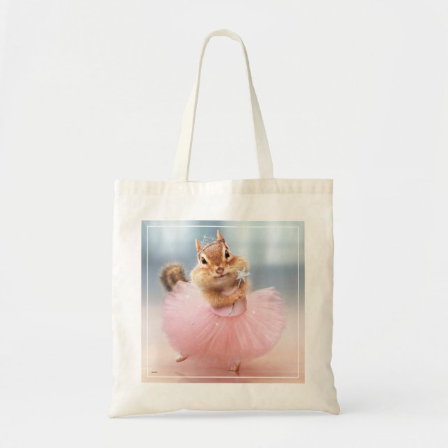 Cute Chipmunk Ballerina in tutu at Dance Studio Tote Bag (Front)