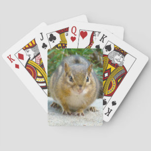 Cute Chipmunk Has His Eye On You Playing Cards