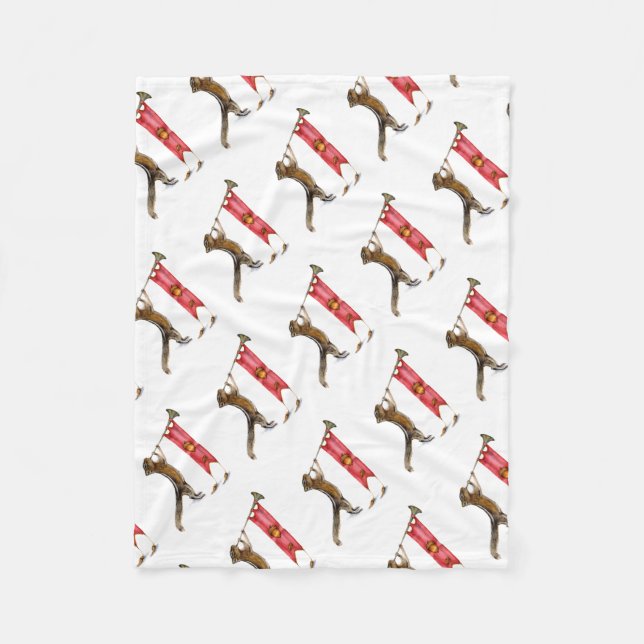 Cute Chipmunk Herald Fleece Blanket (Front)