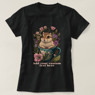 Cute Chipmunk in a cup wildflower, Chipmunk Lovers T-Shirt