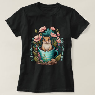 Cute Chipmunk in a cup wildfower, Chipmunk Lovers T-Shirt