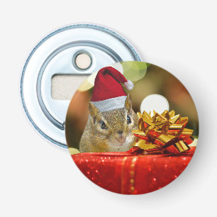 Cute Chipmunk Merry Christmas Bottle Opener