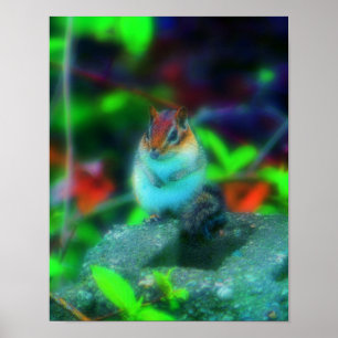 Cute Chipmunk Nature Fantasy Art Poster