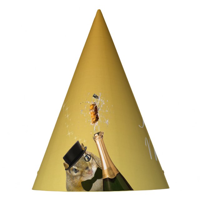 Cute Chipmunk New Year’s Eve Party Hat (Front)