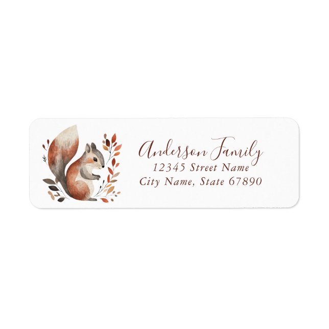 Cute Chipmunk Return Address Labels (Front)