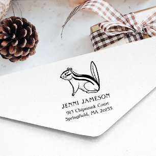Cute Chipmunk Return Address Rubber Stamp