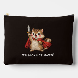 Cute Chipmunk Warrior Leave at Dawn Funny Mediaeva Accessory Pouch