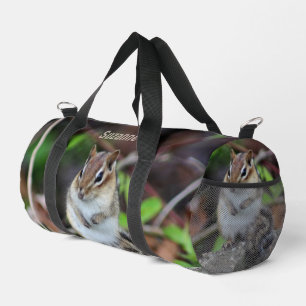 Cute Chipmunk Wildlife Animal Personalised Duffle Bag