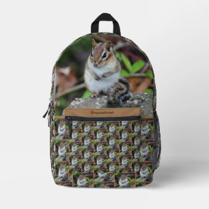 Cute Chipmunk Wildlife Animal Personalised Printed Backpack