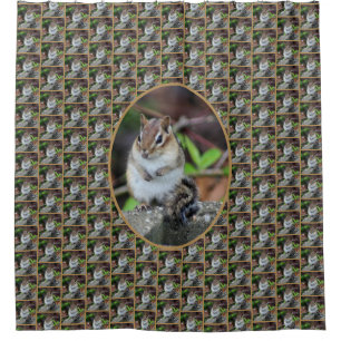 Cute Chipmunk Wildlife Pattern Shower Curtain