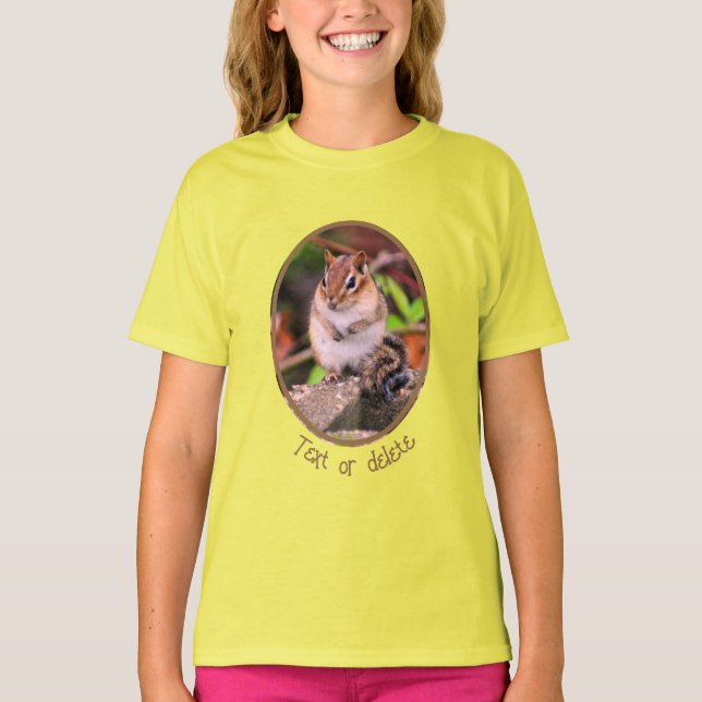 Cute Chipmunk Wildlife Personalised  T-Shirt (Front)