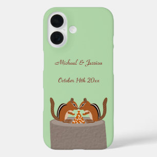 Cute Chipmunks Fall Wedding Custom iPhone 16 Case