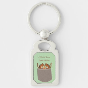 Cute Chipmunks Fall Wedding Custom Key Ring