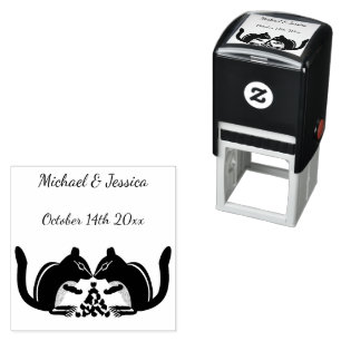 Cute Chipmunks Fall Wedding Custom Self-inking Stamp