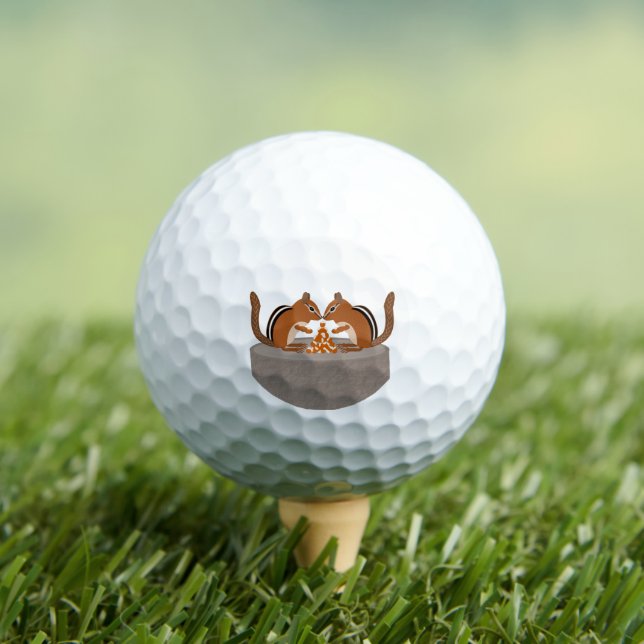 Cute Chipmunks Fall Wedding Golf Balls (Insitu Tee)