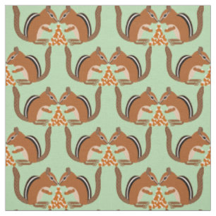 Cute Chipmunks Fall Wedding Patterned Fabric