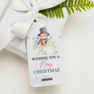 Cute Chirstmas Snowman Gift Tag