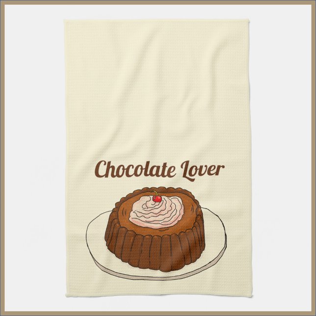 Cute Chocoholic Chocolate Lover Tea Towel (Creator Uploaded)