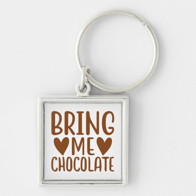 Cute Chocoholic Foodie Gift Candy Funny Chocolate  Key Ring (Front)