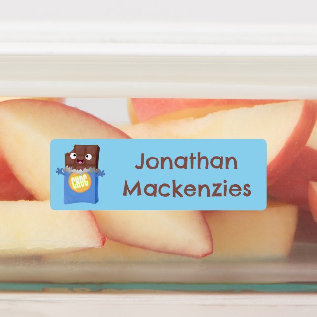 Cute chocolate bar cartoon character personalised (Affixed)