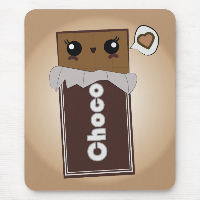 Cute Chocolate Bar Mouse Mat (Front)