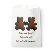 Cute chocolate bear Baby shower favour bag