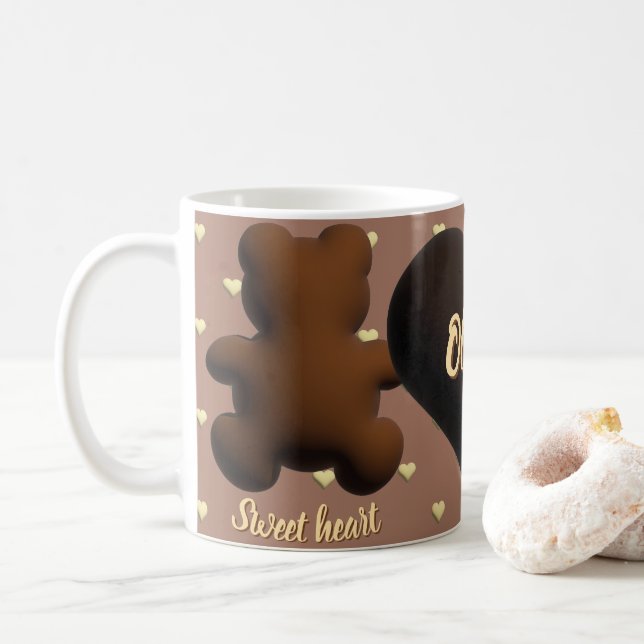 Cute chocolate bear mug (With Donut)