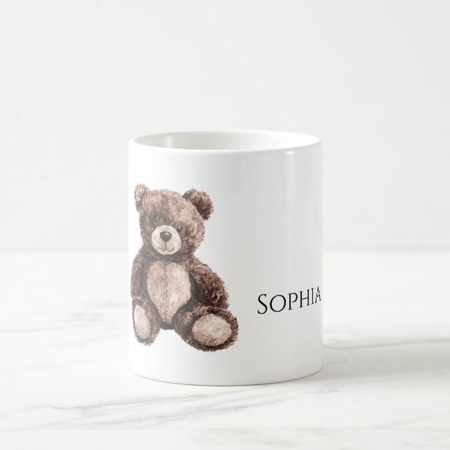 Cute Chocolate Brown Teddy Bear Coffee Mug (Center)