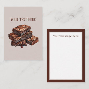 Cute chocolate brownie add message card