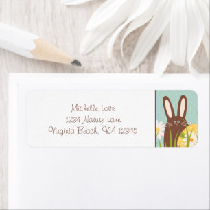 Cute Chocolate Bunny and Easter Eggs Address