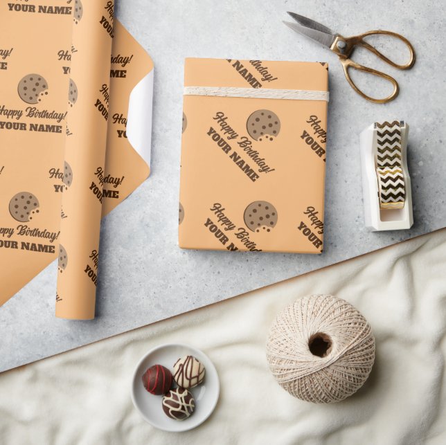 Cute chocolate chip cookie Birthday wrapping paper (Crafts)