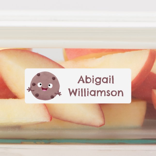 Cute chocolate chip cookie cartoon personalised (Affixed)