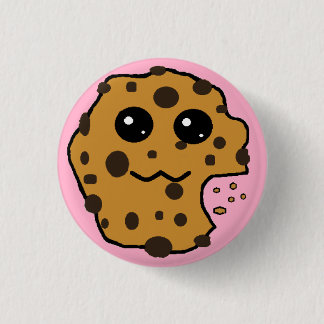 Cute chocolate chip cookie pink 3 cm round badge