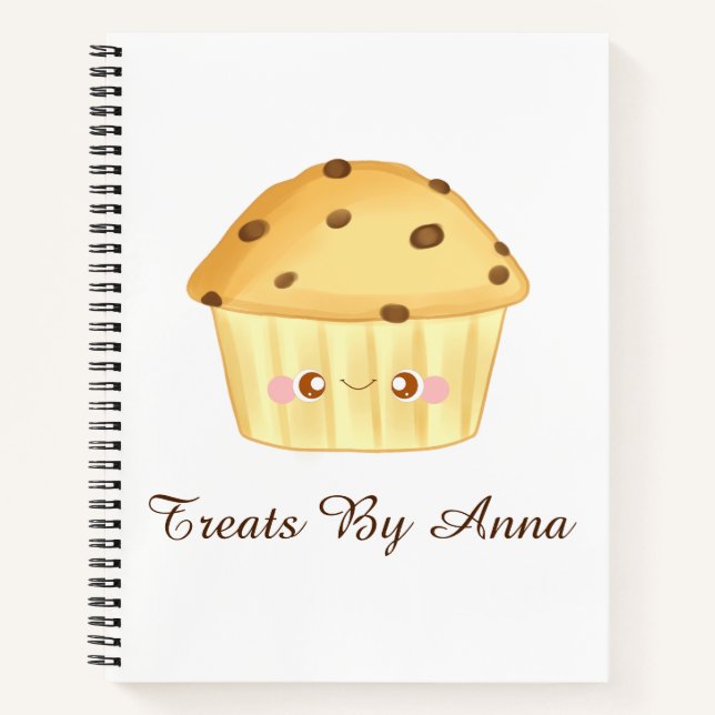 Cute Chocolate Chip Muffin Notebook (Front)