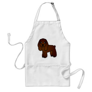 Cute Chocolate Cocker Spaniel Cartoon Standard Apron