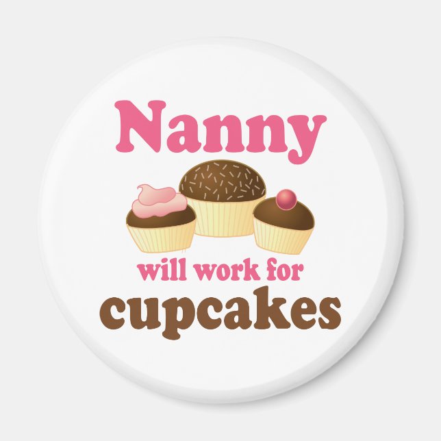 Cute Chocolate Cupcake Occupation Nanny Magnet (Front)