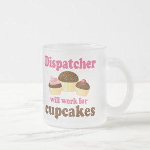 Cute Chocolate Cupcakes Dispatcher Frosted Glass Coffee Mug