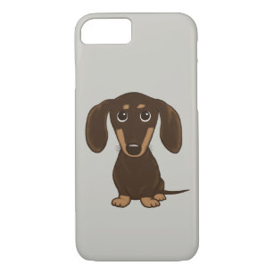 Cute Chocolate Dachshund   Cartoon Wiener Dog Case-Mate iPhone Case
